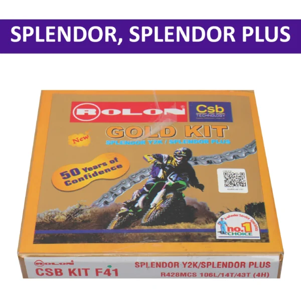 ROLON CHAIN SPROCKET KIT F41 SPLENDOR PLUS Y2K | ROLON CHAIN KIT | SPLENDOR | CHAIN CHAKKAR