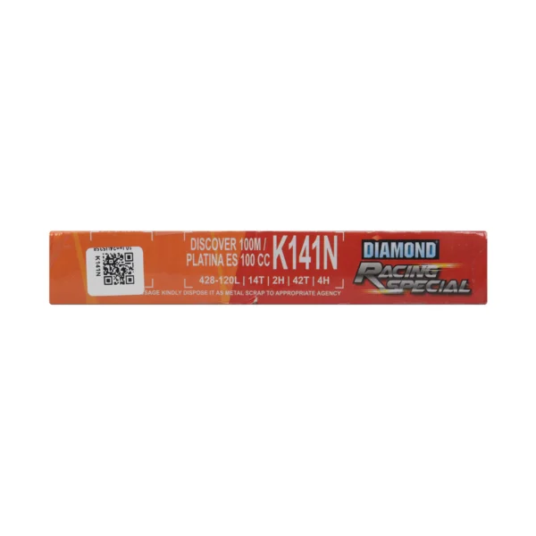 DIAMOND CHAIN SPROCKET KIT K141N BAJAJ DISCOVER 100M PLATINA 100ES | DIAMOND CHAIN KIT | CHAIN CHAKKAR CHECKER | PLATINA ES - Image 2