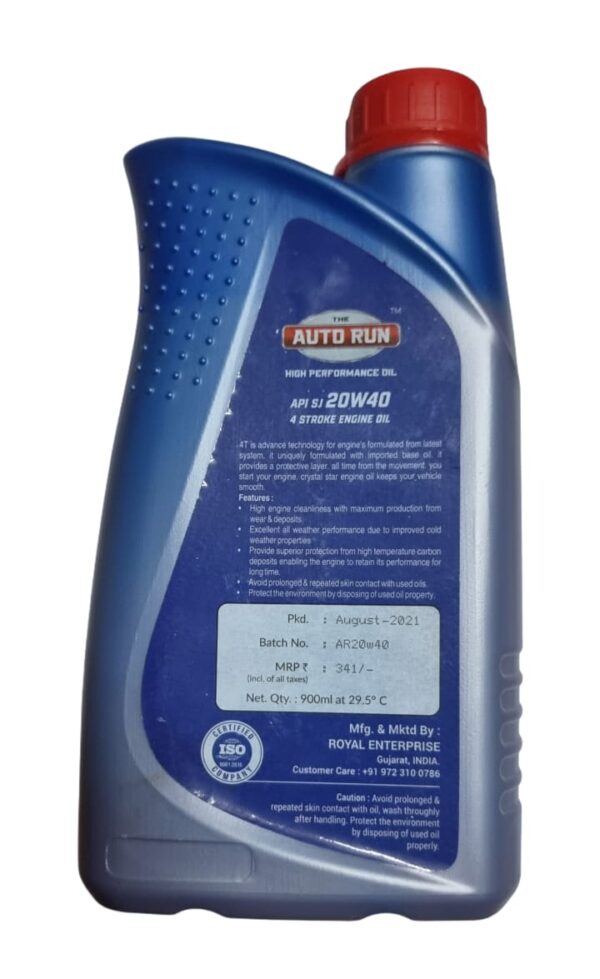 AUTO RUN 20W40 900ML|API SJ|ENGINE OIL|OIL - Image 2