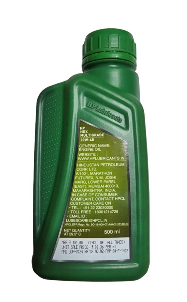 HP HDX 20W40 500ML|MULTIGRADE|API CF/SF|OIL| - Image 2