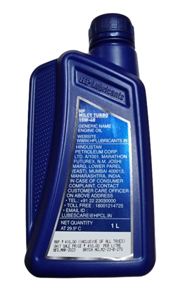 HP MILCY TURBO 15W40 1.LTR|API CH-4|OIL|MILCY OIL|WILL SEE OIL| - Image 2
