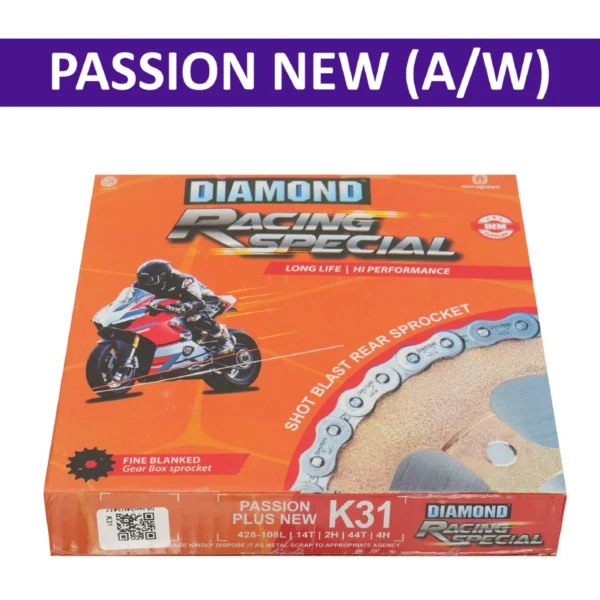 DIAMOND CHAIN SPROCKET KIT K31 PASSION PLUS | DIAMOND CHAIN KIT | SPLENDOR | CHAIN CHAKKAR